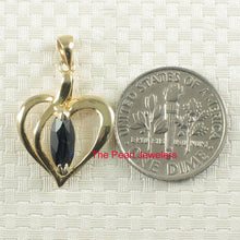 Load image into Gallery viewer, Genuine Marquise Sapphire Heart Pendant in 14k Yellow Gold