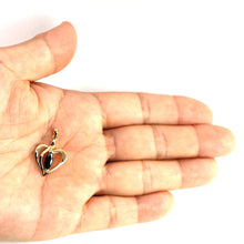 Load image into Gallery viewer, Genuine Marquise Sapphire Heart Pendant in 14k Yellow Gold