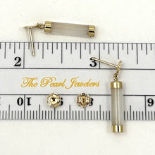 Load image into Gallery viewer, 14K Solid Yellow Gold Good Fortune Dangle Mother of Pearl Earrings