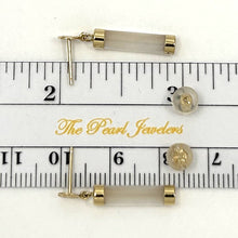 Load image into Gallery viewer, 14K Solid Yellow Gold Good Fortune Dangle Mother of Pearl Earrings
