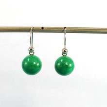 Load image into Gallery viewer, 14K Yellow Gold Green Jade Drop Earrings