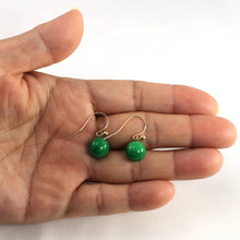 Load image into Gallery viewer, 14K Yellow Gold Green Jade Drop Earrings