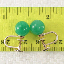 Load image into Gallery viewer, 14K Yellow Gold Non-Pierced French Screw Back Green Jade Earrings