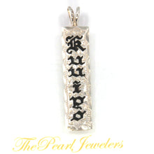 Load image into Gallery viewer, Sterling Silver Hawaiian Heirloom Pendant with Black Enamel (7mm)