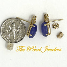 Load image into Gallery viewer, 14K Yellow Gold Hawaiian Plumeria Lavender Jade Stud Earrings