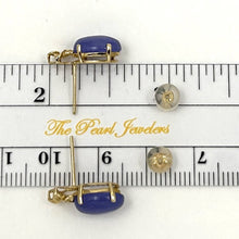 Load image into Gallery viewer, 14K Yellow Gold Hawaiian Plumeria Lavender Jade Stud Earrings