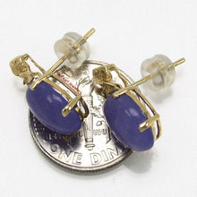 Load image into Gallery viewer, 14K Yellow Gold Hawaiian Plumeria Lavender Jade Stud Earrings