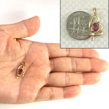 Load image into Gallery viewer, Heart Design Ruby Pendant in 14k Yellow Gold