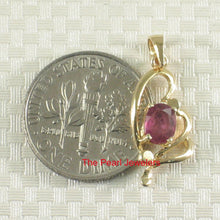 Load image into Gallery viewer, Heart Design Ruby Pendant in 14k Yellow Gold