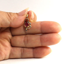 Load image into Gallery viewer, Heart Design Ruby Pendant in 14k Yellow Gold