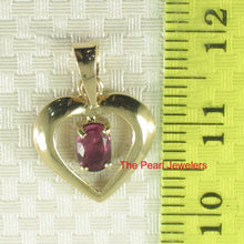 Load image into Gallery viewer, Heart Shaped Genuine Ruby 14k Yellow Gold Pendant