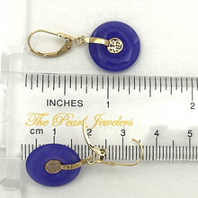 Load image into Gallery viewer, 14k Yellow Gold Blessing Lavender Jade Blessing Earrings