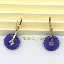 Load image into Gallery viewer, 14k Yellow Gold Blessing Lavender Jade Blessing Earrings