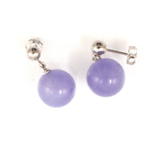 Load image into Gallery viewer, 14K White Gold Lavender Jade 10mm Bead Earrings