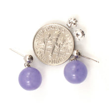 Load image into Gallery viewer, 14K White Gold Lavender Jade 10mm Bead Earrings