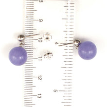 Load image into Gallery viewer, 14K White Gold Lavender Jade 10mm Bead Earrings