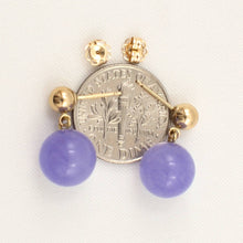 Load image into Gallery viewer, 14K Yellow Gold Lavender Jade 10mm Bead Earrings