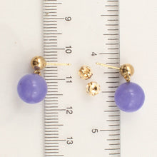 Load image into Gallery viewer, 14K Yellow Gold Lavender Jade 10mm Bead Earrings