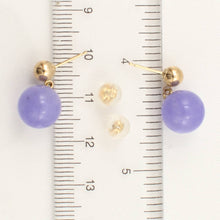 Load image into Gallery viewer, 14K Yellow Gold Lavender Jade 10mm Bead Earrings