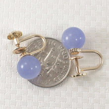 Load image into Gallery viewer, 14K Yellow Gold Non-Pierced French Screw Back Lavender Jade Earrings