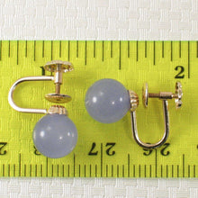 Load image into Gallery viewer, 14K Yellow Gold Non-Pierced French Screw Back Lavender Jade Earrings