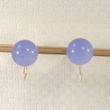Load image into Gallery viewer, 14K Yellow Gold Non-Pierced French Screw Back Lavender Jade Earrings