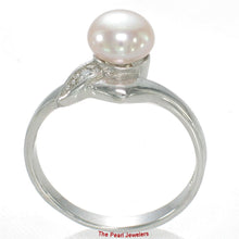 Load image into Gallery viewer, Solid Sterling Silver .925 Lavender-Pink Freshwater Pearl & Cubic Zirconia Accent Ring