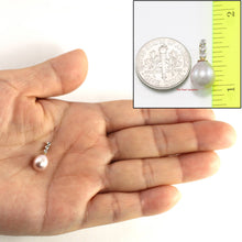 Load image into Gallery viewer, Lavender Pearl Pendant ā 14k Yellow Gold + Diamond Trio