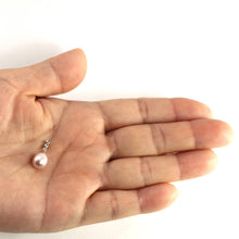 Load image into Gallery viewer, Lavender Pearl Pendant ā 14k Yellow Gold + Diamond Trio