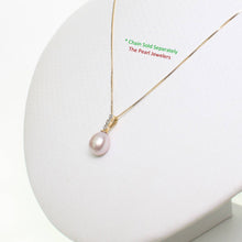 Load image into Gallery viewer, Lavender Pearl Pendant ā 14k Yellow Gold + Diamond Trio