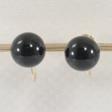 Load image into Gallery viewer, 14K Yellow Gold Non-Pierced French Screw Back Black Onyx Earrings