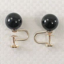 Load image into Gallery viewer, 14K Yellow Gold Non-Pierced French Screw Back Black Onyx Earrings