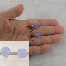 Load image into Gallery viewer, 14K Yellow Gold Non-Pierced French Screw Back Lavender Jade Earrings