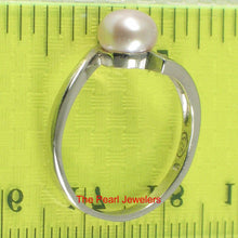 Load image into Gallery viewer, Solid Sterling Silver .925 Pink-Peach Freshwater Pearl Solitaire Ring