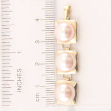 Load image into Gallery viewer, Pink Pearl Pendant ā 14k Yellow Gold Triple Drop