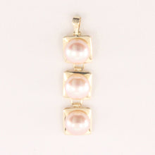 Load image into Gallery viewer, Pink Pearl Pendant ā 14k Yellow Gold Triple Drop