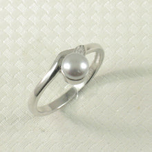Load image into Gallery viewer, Solid Sterling Silver .925 Silver-Tone Freshwater Pearl & Cubic Zirconia Accent Ring