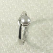 Load image into Gallery viewer, Solid Sterling Silver .925 Silver-Tone Freshwater Pearl & Cubic Zirconia Accent Ring