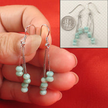 Load image into Gallery viewer, Solid Sterling Silver 925 Box Chain Faceted Amazonite Earrings