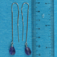 Load image into Gallery viewer, Solid Sterling Silver 925 Amethyst Drop Box Chain Hook Earrings