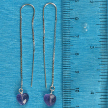 Load image into Gallery viewer, Solid Sterling Silver 925 Amethyst Heart Box Chain Hook Earrings