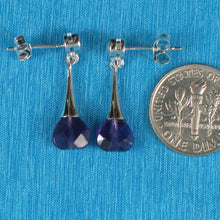 Load image into Gallery viewer, Solid Sterling Silver 925 Amethyst Heart & Cubic Zirconia Earrings