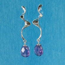 Load image into Gallery viewer, Solid Sterling Silver 925 Lightning Dangle Amethyst Earrings