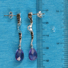 Load image into Gallery viewer, Solid Sterling Silver 925 Lightning Dangle Amethyst Earrings
