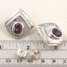 Load image into Gallery viewer, Solid Sterling Silver 925 Amethyst Oval Stud Earrings