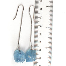 Load image into Gallery viewer, Solid Sterling Silver 925 Baroque Aquamarine Box Chain Hook Earrings