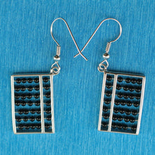 Load image into Gallery viewer, Solid Sterling Silver 925 Black Onyx Abacus Hook Earrings