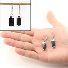 Load image into Gallery viewer, Solid Sterling Silver 925 Black Onyx Curved Leverback Earrings