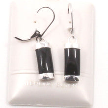 Load image into Gallery viewer, Solid Sterling Silver 925 Black Onyx Curved Leverback Earrings