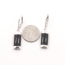 Load image into Gallery viewer, Solid Sterling Silver 925 Black Onyx Curved Leverback Earrings
